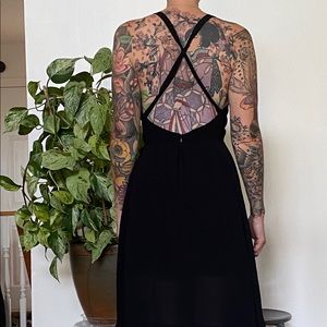 Reformation black Gisele cross back dress